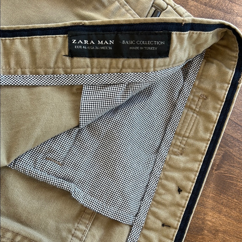 Zara Men's Tan Chino Pants - Picture 4 of 4